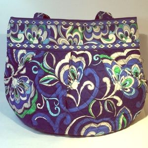 Vera Bradley Mediterranean Blue floral bucket bag